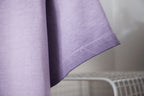 Lavender T-shirt with short sleeves and straight hem