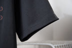 Fendi navy T-shirt sleeve and hem detail with short cuffed sleeve