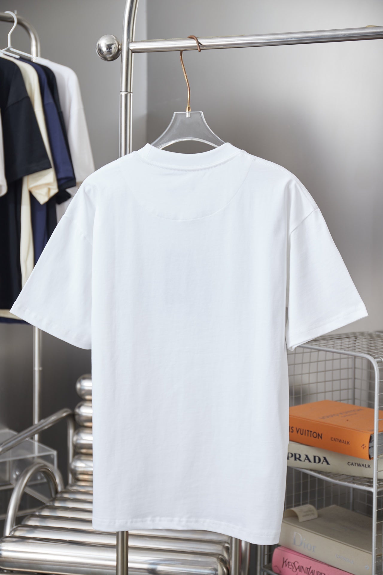 Fendi short-sleeve T-shirt, white with plain back and crew neckline