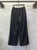 Balenciaga black wide-leg pants with elastic waistband and drawstring