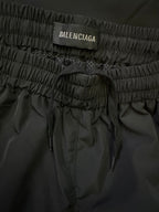 Balenciaga black elastic drawstring waist with BALENCIAGA logo label
