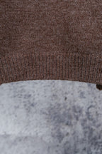 Brown ribbed knit hem band for a sweater