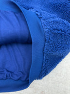 Balenciaga blue sherpa jacket sleeve with ribbed cuff and inner panel