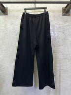 Black wide-leg pants with elastic waistband