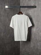 White short-sleeve T-shirt with crew neck, plain back view