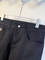 Prada pants front with coin pocket and belt loops, dark blue