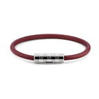 Gucci elastic bracelet in burgundy with silver-tone logo bar clasp