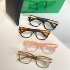 Bottega Veneta eyeglasses set in black, tortoiseshell, pink, and clear frames