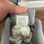 Balenciaga unisex sneaker inside label on light gray tongue lining, size info visible