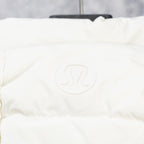 Ralph Lauren white puffer vest with embossed SL-style logo