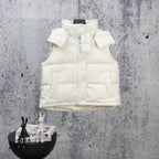 Ralph Lauren white puffer vest with snap front and padded quilted panels