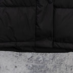 Ralph Lauren black puffer jacket interior placket with buttoned closure