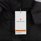 Ralph Lauren black puffer jacket front with neck and hanging tag
