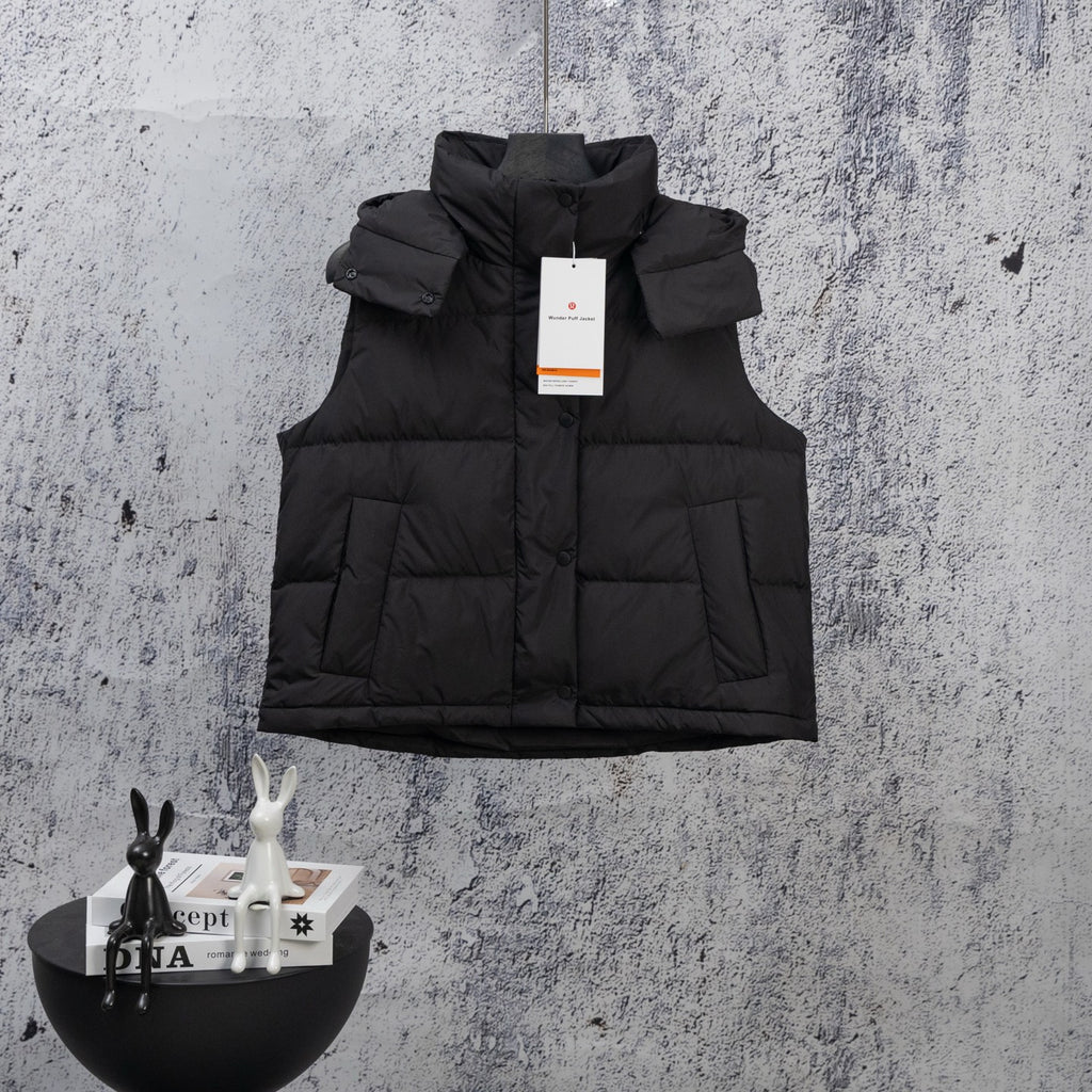Ralph Lauren black puffer vest with stand collar and front zipper
