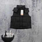 Ralph Lauren black puffer vest with stand collar and front zipper