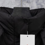 Ralph Lauren black puffer jacket high collar with button details