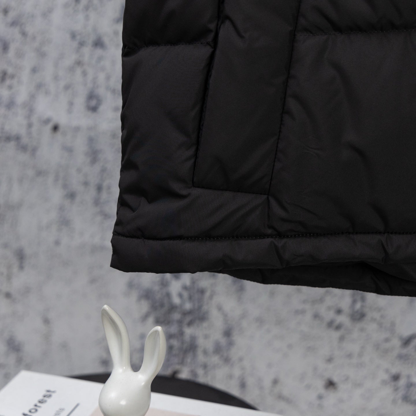 Ralph Lauren black puffer jacket quilted panel and hem