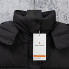 Ralph Lauren black puffer jacket with stand collar and snap buttons