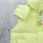 Ralph Lauren lime green puffer vest sleeve with ribbed cuff and quilting