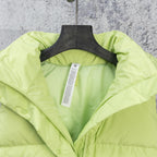 Ralph Lauren lime green puffer vest with open stand collar and inner tag