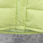 Ralph Lauren lime green puffer vest hem with snap placket and top button