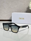 Dior sunglasses with black square frames and dark gray lenses