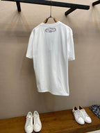 White short-sleeve T-shirt with Dior logo at the back collar