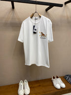White Christian Dior short-sleeve T-shirt with cartoon chest graphic
