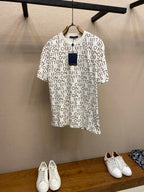 Louis Vuitton logo T-shirt, crew neck, white with brown monogram print