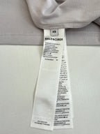Light gray crewneck top size and care label, BALENCIAGA, XS