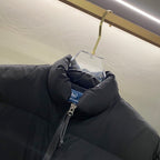 Black Ralph Lauren puffer jacket collar with zipper and inner logo label