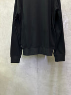Black quarter-zip sweatshirt back view with ribbed hem and cuffs