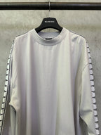 Balenciaga long-sleeve crewneck shirt, light off-white, sleeve logo stripe detail