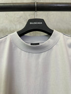 Balenciaga long-sleeve crewneck shirt, light off-white, ribbed collar detail