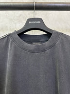 Balenciaga long-sleeve shirt neckline in dark gray with small logo label inside