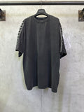 Men's black crew-neck T-shirt, short sleeves, minimal front design