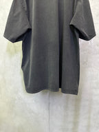 Men's black T-shirt back with short sleeves and white logo tape edge