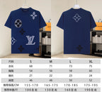 Louis Vuitton short-sleeve T-shirt set: front and back views in navy blue