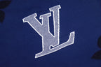 Louis Vuitton short-sleeve T-shirt close-up of large LV monogram applique