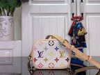 Multicolor monogram mini bucket bag with crossbody strap