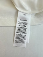 Burberry white T-shirt care and material label at neckline