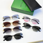Bottega Veneta sunglasses set with assorted frames and tinted lenses on a display
