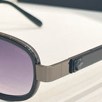 Versace sunglasses side arm and lens edge, dark frames