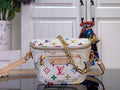 Louis Vuitton crossbody bag in white with multicolor monogram pattern, gold chain strap