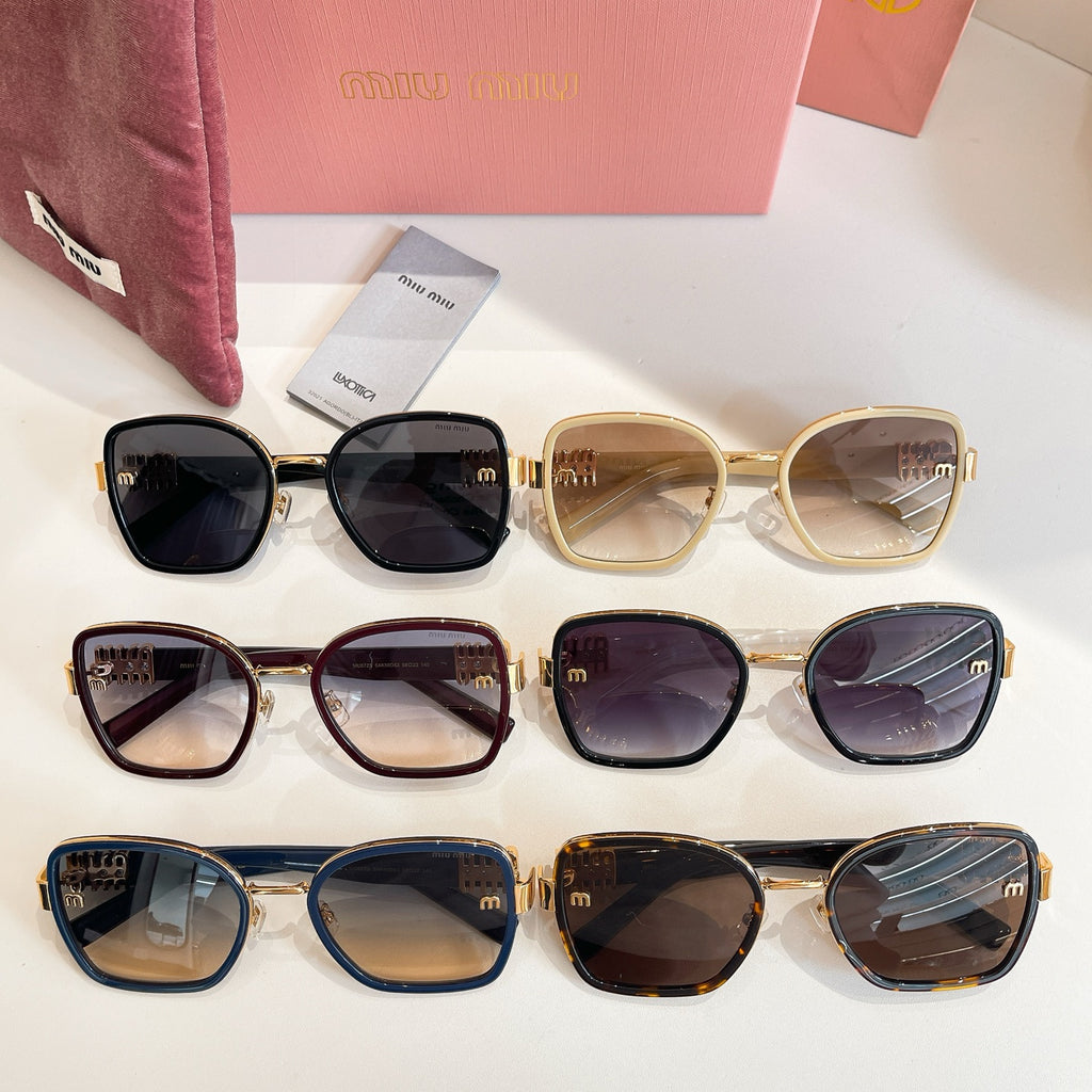Set of MiuMiu sunglasses with mixed colored frames and tinted lenses
