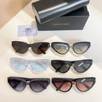 Balenciaga sunglasses set with multiple styles: black, brown, purple, and clear frames