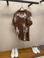 Louis Vuitton short-sleeve T-shirt back in dark brown with white splatter-style print