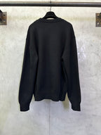 Fendi black knit crewneck sweater, plain back with ribbed cuffs and hem