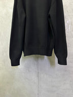 Fendi black knit sweater back view with ribbed hem and cuffs