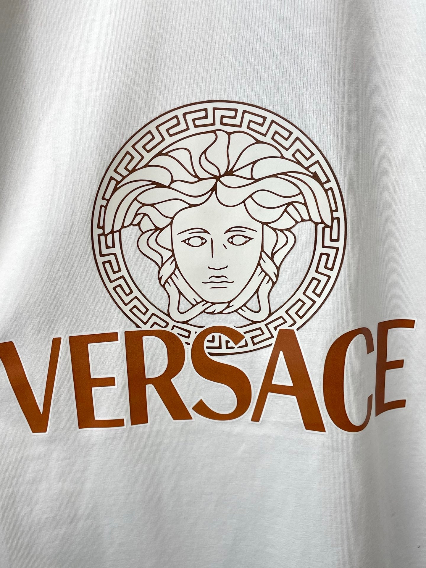White T-shirt with Versace Medusa emblem and VERSACE text